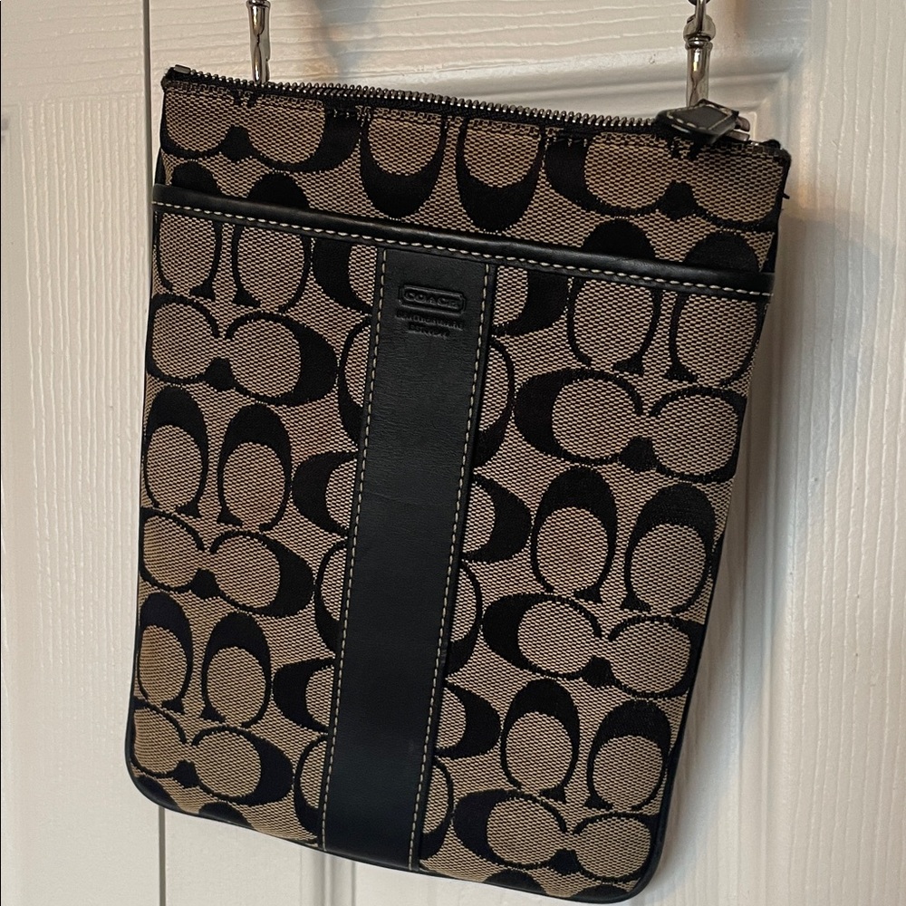 Coach Monogram Crossbody in Brown and Black vintage